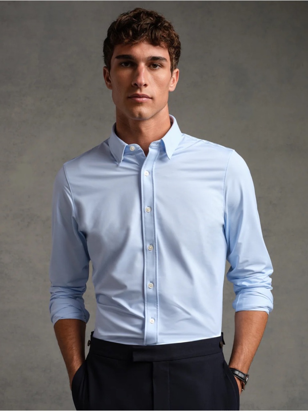 NWOT Rhone Commuter Shirt Button Doen Long Sleeve Business Blue Large